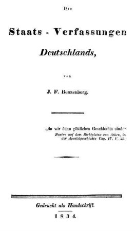 Die Staats-Verfassungen Deutschlands