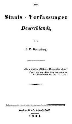 Die Staats-Verfassungen Deutschlands