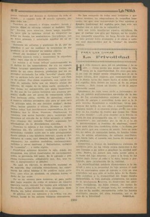 Para las damas : La frivolidad