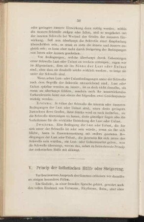 V. Princip der ästhetischen Hülfe oder Steigerung.