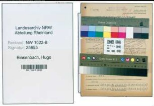Entnazifizierung Hugo Biesenbach , geb. 04.03.1885 (Bahnbeamter)