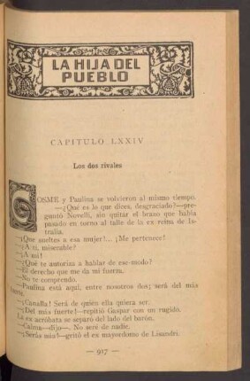 Capítulo LXXIV - Los dos rivales