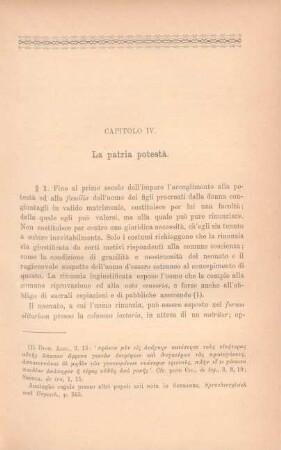 Capitolo IV. La patria potestà