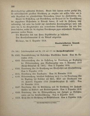 Nr. 245: Inhaltsverzeichnis aus Nr. 170 und 171 des Reichs-Gesetzblattes