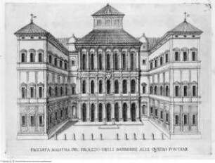 Palazzi diversi nel'alma città di Roma, et altre, Taf. 6: Palazzo Barberini, Hauptfassade