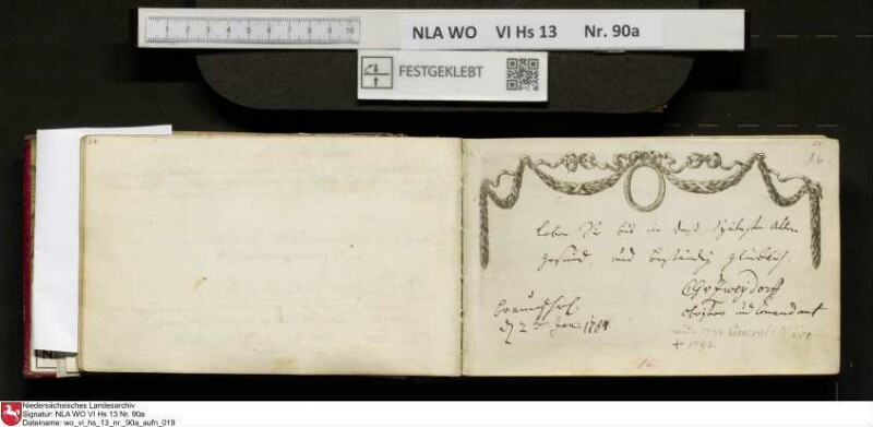 Stammbuch des Ernst Philipp Ludwig Zellmann (1763-1795) aus
                           Braunschweig