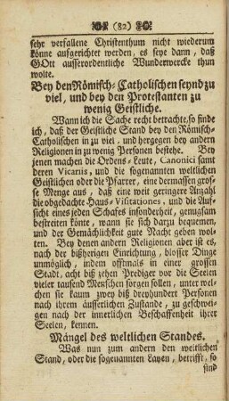 Mängel des weltlichen Standes