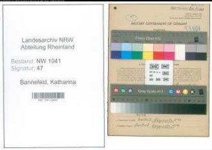 Entnazifizierung Katharina Bannefeld , geb. 09.05.1888 ()