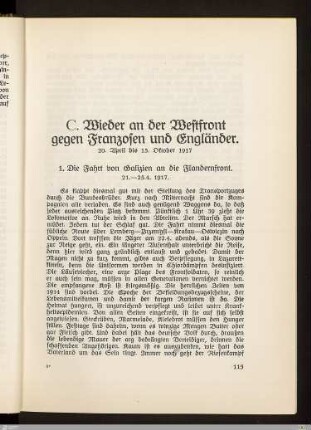 C. Wieder an der Westfront gegen Franzosen und Engländer