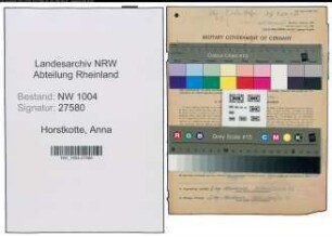 Entnazifizierung Anna Horstkotte , geb. 11.04.1906 (Telefonistin)