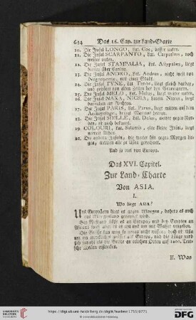 Das XVI. Capitel: Zur Land = Charte von Asia