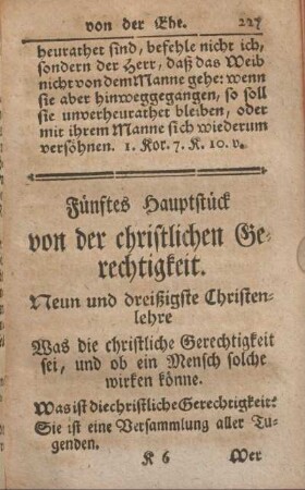 Fünftes Hauptstück von der christlichen Gerechtigkeit.