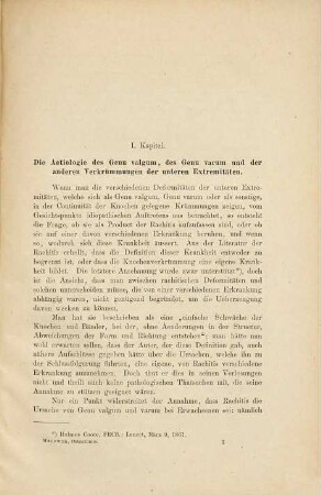 Die Osteotomie : mit Rücksicht auf Aetiologie und Pathologie von genu valgum, genu varum und anderen Knochenverkrümmungen an den unteren Extremitäten