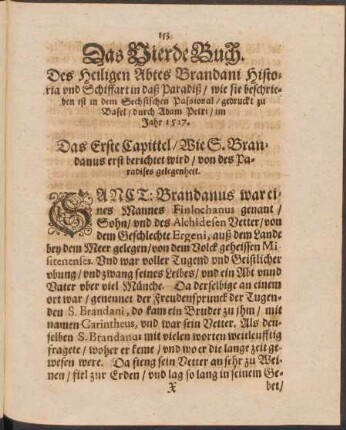 Das Erste Capittel ... - Das Fünffte Capittel ...
