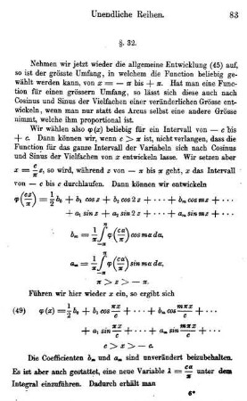 §. 32. Erweiterung des Gültigkeits - Intervalles von Fourier's Reihe, Fourier's Lehrsatz