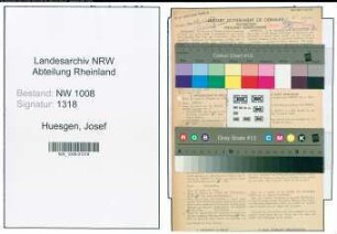 Entnazifizierung Josef Huesgen , geb. 27.04.1887 (Arbeiter)