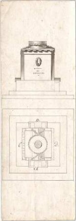 Voit, Johann Michael; Denkmalsentwurf - Grundriss, Ansicht