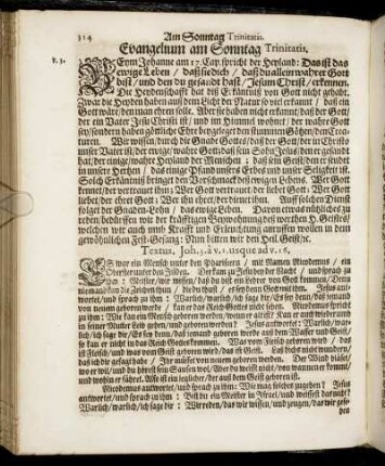 Evangelium am Sonntag Trinitatis.