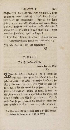 CLXXXIII. An Ebendenselben