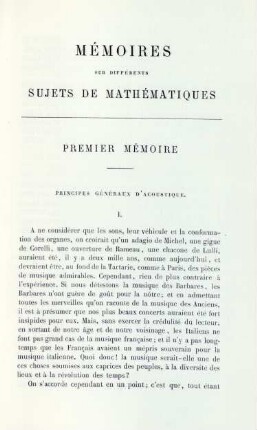 Premier mémoire