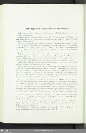 XVIII. Typische Lokalisation von Fußschmerzen