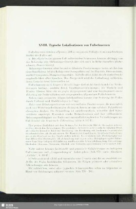 XVIII. Typische Lokalisation von Fußschmerzen