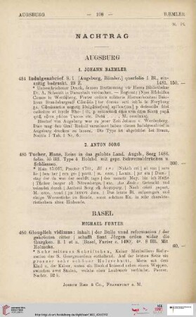 Nachtrag (Nr. 484 - 491)