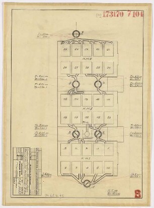 Schematischer Verlauf der Rauchkanäle, Kesselhaus 1-III