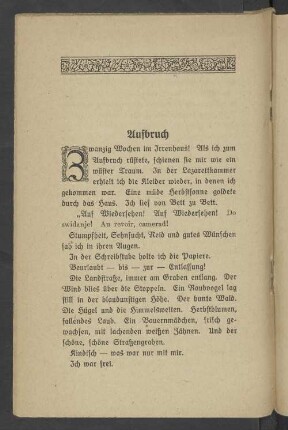Aufbruch.