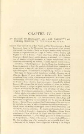 Chapter IV. My mission to Mandalay, 1867: and narrative of former missions to the Kings of Burma
