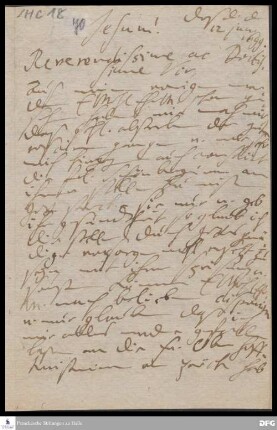 Brief von Henriette Catharina v. Gersdorff an August Hermann Francke.