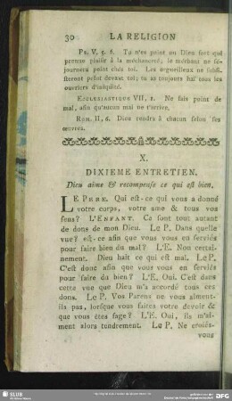 X. Dixieme Entretien