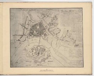 Stadtplan von Dresden und Umgebung im Jahr 1706, aus dem Atlas zur Geschichte Dresdens von 1898