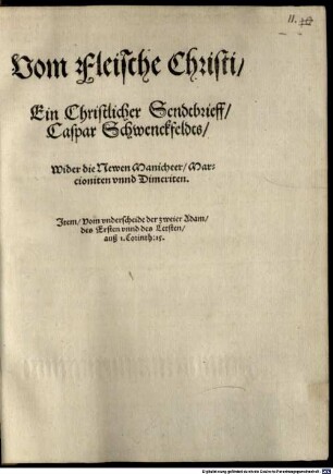 Vom Fleische Christi
