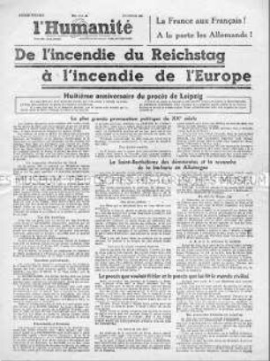 Illegales Nachrichtenblatt der KP-Zeitung "l'Humanité" zur Lage im besetzten Frankreich