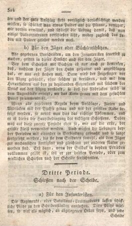 Dritte Periode. Schießen nach der Scheibe.
