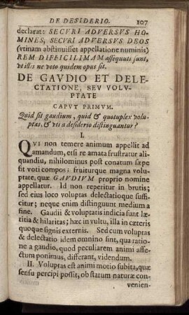 De Gaudio Et Delectatione, Seu Voluptate.