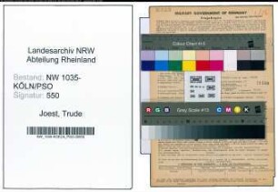 Entnazifizierung Trude Joest , geb. 06.08.1907 (Sekretaerin)