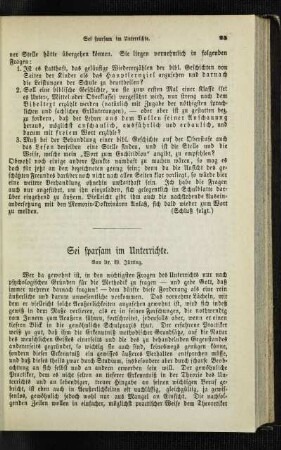 Sei sparsam im Unterrichte