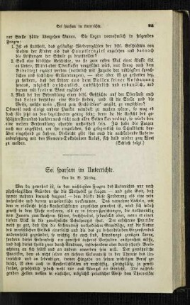 Sei sparsam im Unterrichte