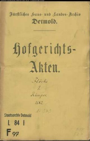 Flörke, Gebrüder gegen Mag. Kämpfers (Kaempfer) Witwe in Lieme - Wiesenwachs in der Grevenmasch