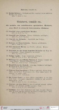 Miniaturen, Gemälde etc. (Nr. 525 - 723)
