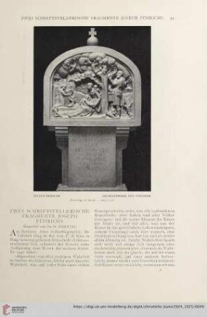 Zwei schriftstellerische Fragmente Joseph Führichs, [1]