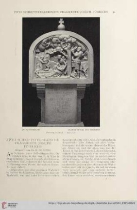Zwei schriftstellerische Fragmente Joseph Führichs, [1]