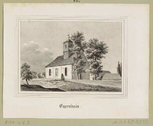 Die Kirche in Espenhain (Verwaltungsgemeinschaft Rötha) südöstlich von Leipzig, aus Sachsens Kirchen-Galerie von Hermann Schmidt, Bd. 9, 1844