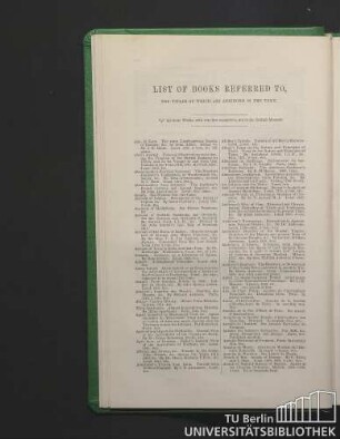 List of books referred to, the titles of which are abridged in the text.