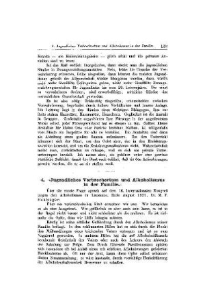Jugendliches Verbrechertum und Alkoholismus in der Familie : [Mitteilungen]