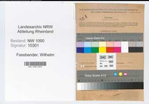 Entnazifizierung Wilhelm Fassbender, geb. 09.03.1889 (Bankangest.)