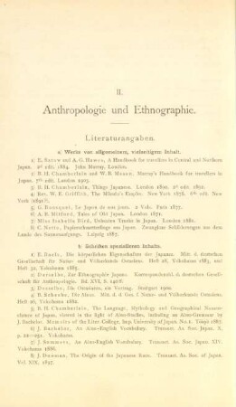 II. Anthropologie und Ethnographie