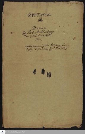 Tagebuch von Heinrich Melchior Mühlenberg.